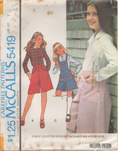 1970's McCall's Child's Culotte's with Detachable bib and Blouse Pattern - Chest 26-30" - No. 5419