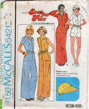 1970's McCall's Romper or Full length Jumpsuit with HAT Pattern - Bust 30-38" - No. 5421