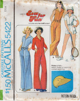 1970's McCall's Child's Romper or Full length Jumpsuit with HAT Pattern - Chest 26-33.5" - No. 5422