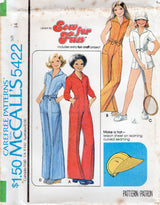 1970's McCall's Child's Romper or Full length Jumpsuit with HAT Pattern - Chest 26-33.5" - No. 5422