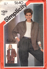 1980's Simplicity Loose-Fitting Unlined Jacket Pattern with Pockets - Bust 32.5" - No. 5640