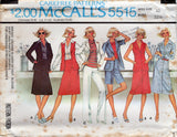 1970's McCall's Unlined Jacket or Vest, Blouse, Skirt, High Waisted Pants or Shorts Pattern - Bust 32.5-38" - No. 5515