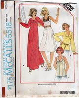 1970's McCall's Yoked Maxi, Midi Dress or Blouse pattern - Bust 30.5-38" - No. 5518