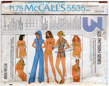 1970's McCall's Two Piece Swimsuit and Hooded Jumpsuit pattern - Bust 30.5-40" - No. 5535