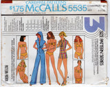 1970's McCall's Two Piece Swimsuit and Hooded Jumpsuit pattern - Bust 30.5-40" - No. 5535