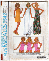 1970's McCall's One Piece Swimsuit and Ruffled Skirt pattern - Bust 31.5-38" - No. 5542