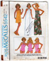 1970's McCall's One Piece Swimsuit and Ruffled Skirt pattern - Bust 31.5-38" - No. 5542