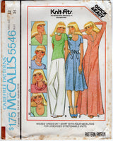 1970's McCall's Maxi Scoop Neck Dress, Tunic, or Top with short or sleeves - Bust 31.5-38" - No. 5546