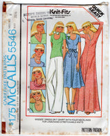 1970's McCall's Maxi Scoop Neck Dress, Tunic, or Top with short or sleeves - Bust 31.5-38" - No. 5546