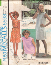 1970's McCall's Yoked Dress with Pin tucks and Cap Sleeve - Bust 31.5-38" - No. 5593