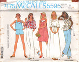 1970's McCall's Yoked Peasant Blouse with Large Sleeves or Ruffle and Square Neckline and Shorts pattern - Bust 31.5-38" - No. 5595