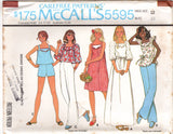 1970's McCall's Yoked Peasant Blouse with Large Sleeves or Ruffle and Square Neckline and Shorts pattern - Bust 31.5-38" - No. 5595