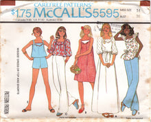1970's McCall's Yoked Peasant Blouse with Large Sleeves or Ruffle and Square Neckline and Shorts pattern - Bust 31.5-38" - No. 5595
