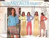 1970's McCall's Marlo's Corner Scoop Neck Blouse, Maxi Skirt and High Waisted Pants Pattern - Bust 31.5-38" - no. 5640