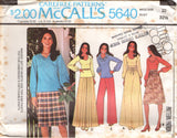 1970's McCall's Marlo's Corner Scoop Neck Blouse, Maxi Skirt and High Waisted Pants Pattern - Bust 31.5-38" - no. 5640