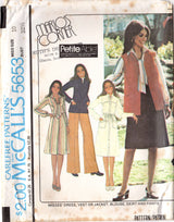 1970's McCall's Marlo's Corner One Piece Dress with Distinct Yoke and Pockets, Vest or Jacket, Blouse, A line Skirt or Pants pattern - Bust 30.5-34" - No. 5653