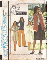 1970's McCall's Marlo's Corner One Piece Dress with Distinct Yoke and Pockets, Vest or Jacket, Blouse, A line Skirt or Pants pattern - Bust 30.5-34" - No. 5653