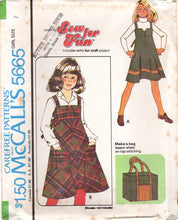 1970's McCall's Child's Empire Waist Strappy Dress and Tote Bag Pattern - Chest 26-32" - No. 5665