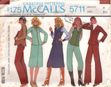 1970's McCall's Vest, Unlined Jacket and Wide Leg Pants or Flared Skirt pattern - Bust 31-38" - No. 5711