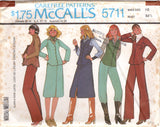 1970's McCall's Vest, Unlined Jacket and Wide Leg Pants or Flared Skirt pattern - Bust 31-38" - No. 5711