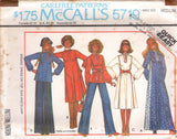 1970's McCall's Dress, Tunic or Top with Mandarin Collar, Bag and Scarf Pattern  - Bust 30.5-34" - No. 5719