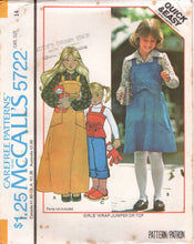 1970's McCall's Back Wrap Dress, TUnic and Top Pattern  - Child 7-14 - No. 5722