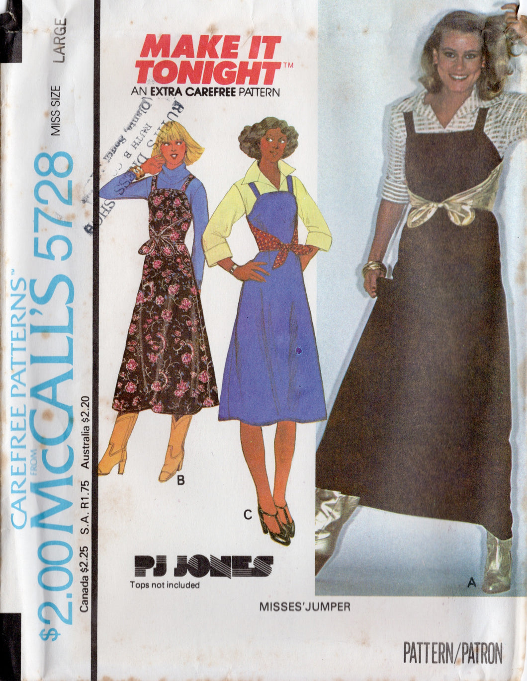1970's McCall's Half Wrap Maxi or Midi Dress - Bust 30.5-42
