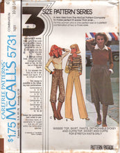 1970's McCall's Top with Round Neckline, Flared Skirt, Pants, and Detachable Dickey and Cuffs pattern - Bust 31.5-42" - No. 5731
