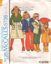 1970's McCall's Child's Coat or Jacket, Shirt, and Pants or Culottes Pattern - Size 4-10 - No. 5738