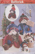 1990's Simplicity Snowflake Family Snowmen Stuffed Animals - UC/FF - No. 5785