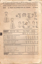 1950's Advance American Designer One Piece Dress Pattern with cross over button front - Bust 34" - No. 5818