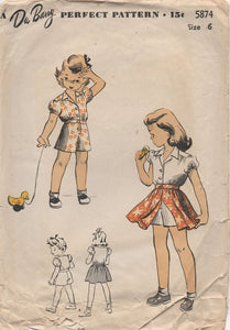 1940's DuBarry Child's Romper and Overskirt - Chest 24" - No. 5874