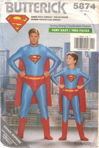 1980's Butterick Very Easy Child's Superman Costume- Size 7-14 - No. 5874