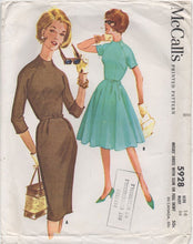 1960's McCall's One Piece Dress with Raglan Sleeve and Two Skirt Styles - Bust 34" - No. 5928