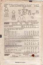 1950's Advance Shirtwaist Dress with Large Collar and Cuffs Pattern - Bust 32" - No. 5937
