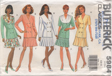 1990's Butterick Double Breasted Top and Pleated Skirt Pattern - Bust 30.5-31.5-32.5" - No. 5984
