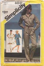 1980's Simplicity Jumpsuit in Two lengths and Button Front Dress - Bust 32.5" - No. 6031