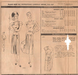 1940's Vogue One Piece Dress with Gathered Yoke and Skirt Front Panels - Bust 30" - No. 6041