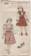 1940's New York Child's Pinafore with Scallop straps and Blouse - Chest 24" - No. 606