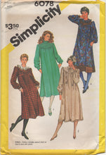 1980's Simplicity Large Yoked Dress Pattern with Ruffle Collar and Pockets - Bust 34" - No. 6078