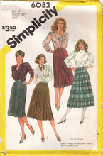 1980's Simplicity Set of Pleated Skirts Pattern - Waist 28" - No. 6082