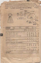 1950's Advance Scallop Neckline Evening Dress Pattern with full skirt and gathered sleeves - Bust 30" - No. 6122