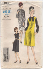 1960's Vogue Young Fashionables Dress with or without sleeves and Blouse - Bust 32" - No. 6166