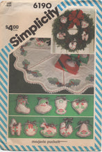 1980's Simplicity Shadow Quilted Christmas Ornaments and Tree Skirt - No. 6190