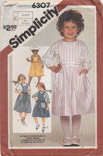 1980's Simplicity Child's Pinafore and Back Button Blouse - Chest 22-23-24" - No. 6307