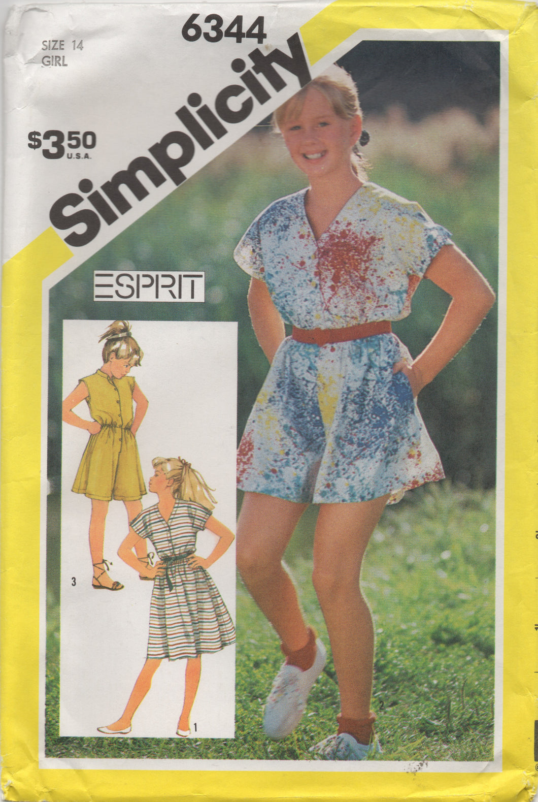 1980's Simplicity Esprit Child's Romper or Dress - Bust 32