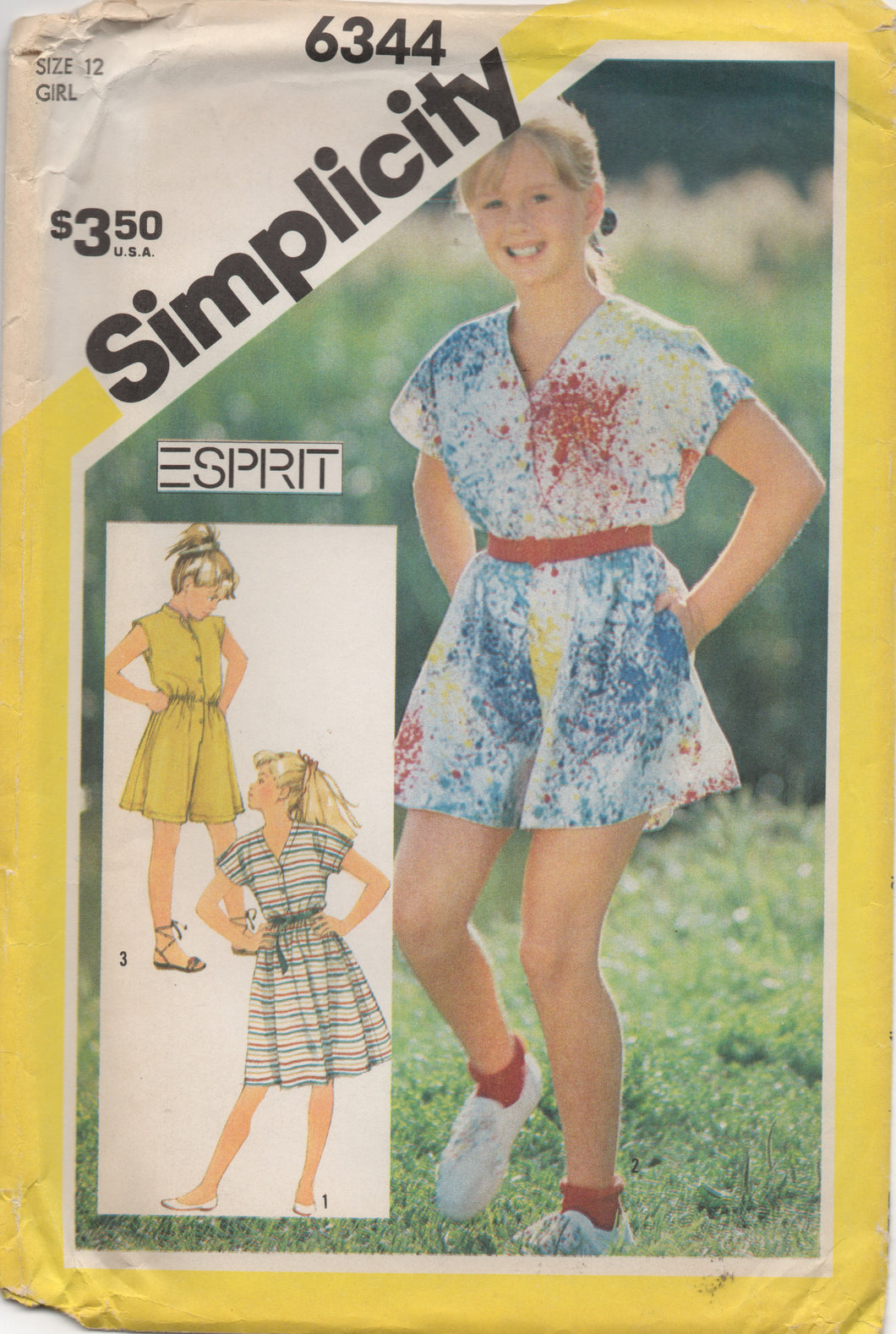 1980's Simplicity Esprit Child's Romper or Dress - Bust 30