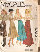 1970's McCall's Flared Gored Skirt Pattern in 4 lengths - Waist 28" - No. 6732