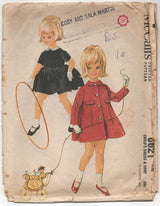 1960's McCall's Girl's One Piece Dress and Coat Pattern - Bust 22" - No. 6621