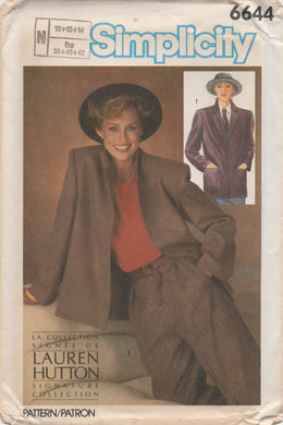 1980's Simplicity Unlined Jacket Pattern in Two Lengths - Bust 32.5-34-36